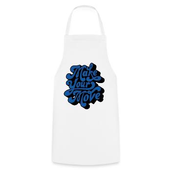 Faites votre mouvement – Style rétro - Tablier de cuisine - blanc - Devant - AI Model Male 185 dark (185cm)