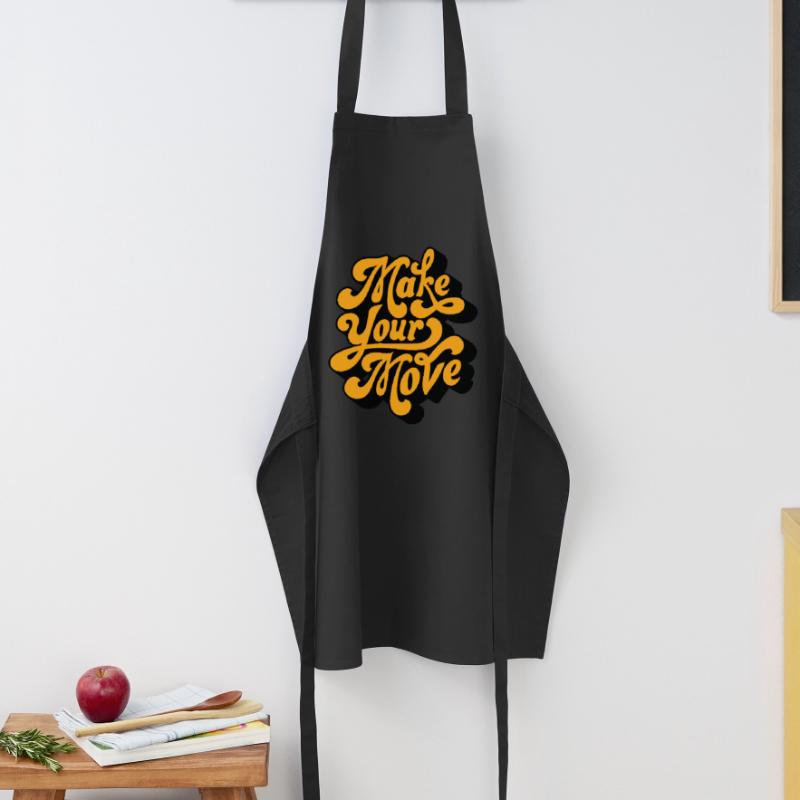 Make Your Move Retro Script Cooking Apron