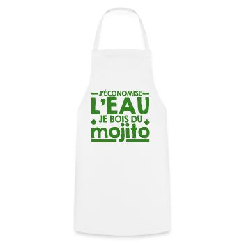 Mojito Humor-Phrase Mojito-Cocktail - Kochschürze - Weiß - Vorne - AI Model Male 185 dark (185cm)