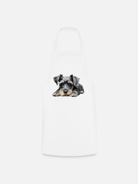 Miniature Schnauzer - Kochschürze - Weiß