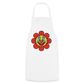 Fleur de clown de carnaval, costume de fleur éclaboussée - Tablier de cuisine - blanc - Devant - AI Model Male 185 dark (185cm)