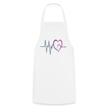 Gradient ECG Heart - Cooking Apron - white - Front - AI Model Male 185 dark (185cm)