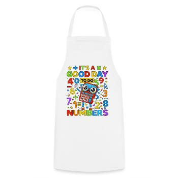 Calculateur de nombres vibrants - Tablier de cuisine - blanc - Devant - AI Model Male 185 dark (185cm)