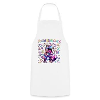 Dino Number Day Rainbow - Cooking Apron - white - Front - AI Model Male 185 dark (185cm)