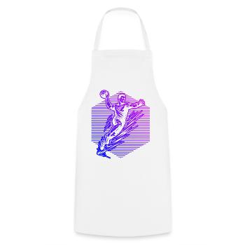 Message clair de handball pour hommes - Tablier de cuisine - blanc - Devant - AI Model Male 185 dark (185cm)