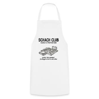 Conception de stratégie pour un club d’échecs – Barre-d’échecs vintage - Tablier de cuisine - blanc - Devant - AI Model Male 185 dark (185cm)