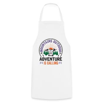Mountains - Adventure is Calling - Cooking Apron - white - Front - AI Model Male 185 dark (185cm)