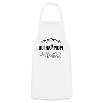 Ultra Maman - Je reviens demain - Tablier de cuisine - blanc - Devant - AI Model Male 185 dark (185cm)