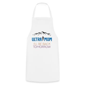 Ultra Maman - Je reviens demain - Tablier de cuisine - blanc - Devant - AI Model Male 185 dark (185cm)