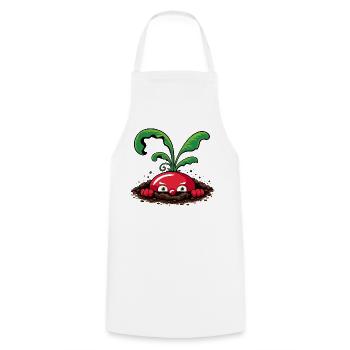 Radis curieux de la terre - Tablier de cuisine - blanc - Devant - AI Model Male 185 dark (185cm)