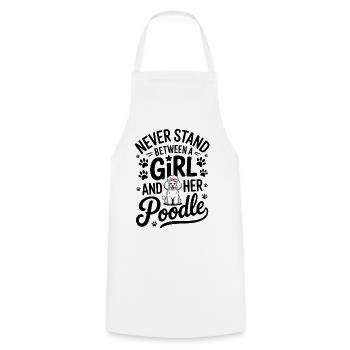 Paroles de caniche Caniche Cadeau drôle de caniche - Tablier de cuisine - blanc - Devant - AI Model Male 185 dark (185cm)