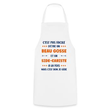 Beau Gosse et Sidecariste Je Gere - Tablier de cuisine - blanc - Devant - AI Model Male 185 dark (185cm)
