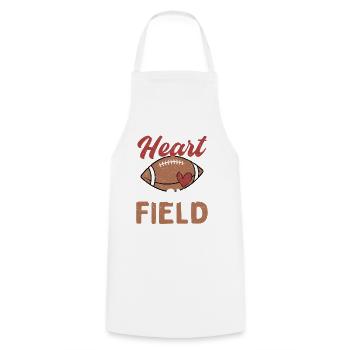 My Heart Is On The Field Season Football Player - Cooking Apron - white - Front - AI Model Male 185 dark (185cm)