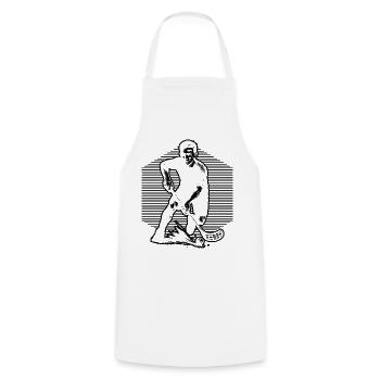 Cool floorball inspiration - Cooking Apron - white - Front - AI Model Male 185 dark (185cm)