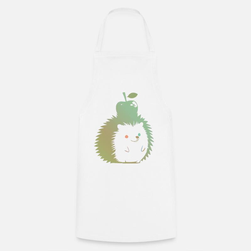 Hérisson Pastel avec Pomme - Tablier de cuisine - blanc
