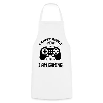Je ne peux plus devenir adulte maintenant, je joue aux expressions drôles de gamer - Tablier de cuisine - blanc - Devant - AI Model Male 185 dark (185cm)