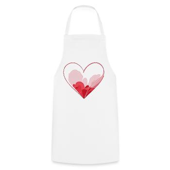 Aquarell Herz - Stilvolles Valentinstagsgeschenk - Kochschürze - Weiß - Vorne - AI Model Male 185 dark (185cm)
