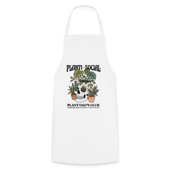 Planti-Social Plant Dad's Club - Cooking Apron - white - Front - AI Model Male 185 dark (185cm)