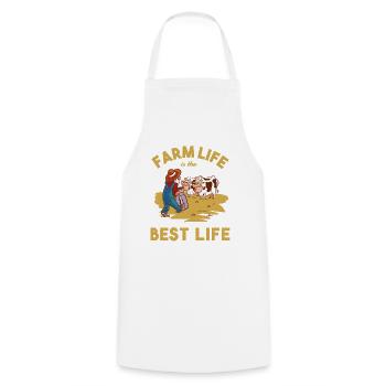 La vie à la ferme est la meilleure vie – Design drôle de fermier - Tablier de cuisine - blanc - Devant - AI Model Male 185 dark (185cm)