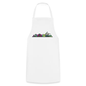 Orpheline urbain Xscape de Milton Keynes Modern Line Art - Tablier de cuisine - blanc - Devant - AI Model Male 185 dark (185cm)