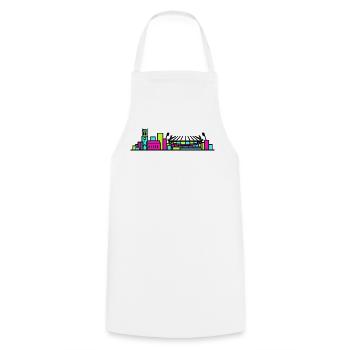 Wolverhampton City Skyline St Peter's Line Art - Cooking Apron - white - Front - AI Model Male 185 dark (185cm)
