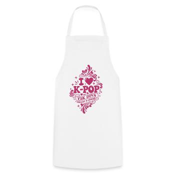 I Love K-Pop Y2K Diva Dreamy And Cheeky Korean - Cooking Apron - white - Front - AI Model Male 185 dark (185cm)
