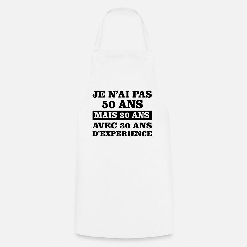 50 ans - Tablier de cuisine - blanc