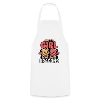 Just a girl who loves dragons - Cooking Apron - white - Front - AI Model Male 185 dark (185cm)