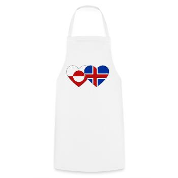 Drapeau du Groenland Danemark Cœur - Tablier de cuisine - blanc - Devant - AI Model Male 185 dark (185cm)