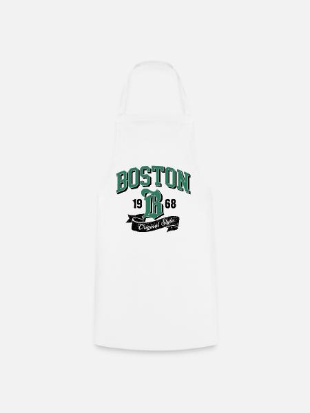 Boston City Logo Originalstil - Kochschürze - Weiß