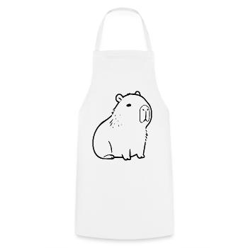 Capybara capybara black - Cooking Apron - white - Front - AI Model Male 185 dark (185cm)