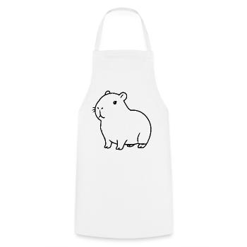 Capybara capybara black - Cooking Apron - white - Front - AI Model Male 185 dark (185cm)