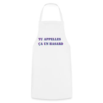 TU APPELLES ÇA UN HASARD - Tablier de cuisine - blanc - Devant - AI Model Male 185 dark (185cm)