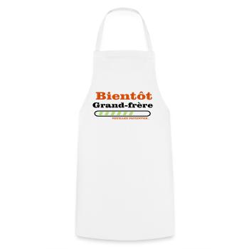 soon to be a big brother - Cooking Apron - white - Front - AI Model Male 185 dark (185cm)