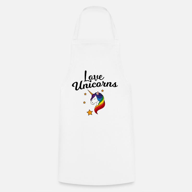 Rainbow Unicorn Star Magic - Cooking Apron - white