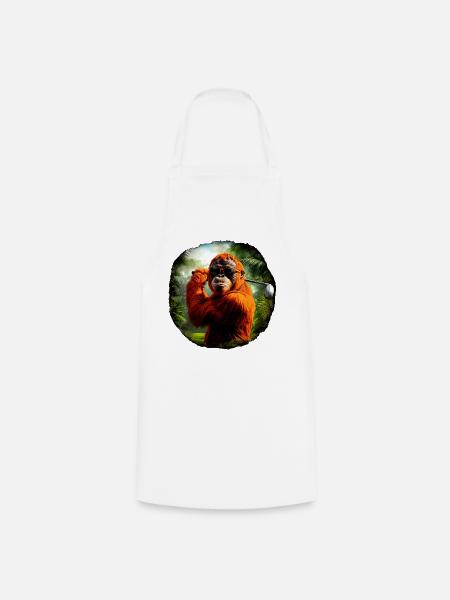 Orang-Utans Golf / Affe - Kochschürze - Weiß