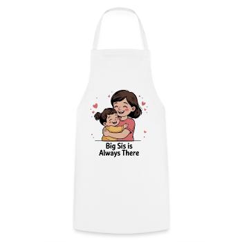 Tendre étreinte de grande sœur - Tablier de cuisine - blanc - Devant - AI Model Male 185 dark (185cm)