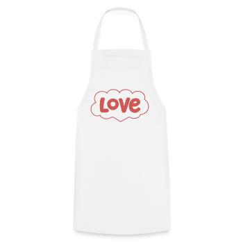 Amour en Nuage Rosé - Tablier de cuisine - blanc - Devant - AI Model Male 185 dark (185cm)