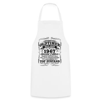 Vintage 1967 Vintage Retro Birthday Gift - Cooking Apron - white - Front - AI Model Male 185 dark (185cm)