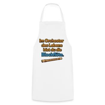 Orchestra of Life Recorder Design - Cooking Apron - white - Front - AI Model Male 185 dark (185cm)