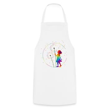 Fille arc-en-ciel avec pissenlit - Tablier de cuisine - blanc - Devant - AI Model Male 185 dark (185cm)