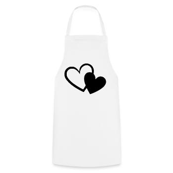 Valentinstag Schwarzes Herz, Valentinstag - Kochschürze - Weiß - Vorne - AI Model Male 185 dark (185cm)