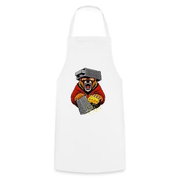 Animal drôle à râpe à fromage vintage - Tablier de cuisine - blanc - Devant - AI Model Male 185 dark (185cm)