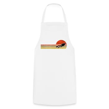 Retro Sunset Jump Figure - Cooking Apron - white - Front - AI Model Male 185 dark (185cm)