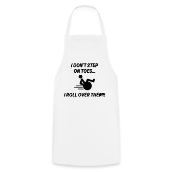I don't stand on tiptoes. I roll over it # - Cooking Apron - white - Front - AI Model Male 185 dark (185cm)