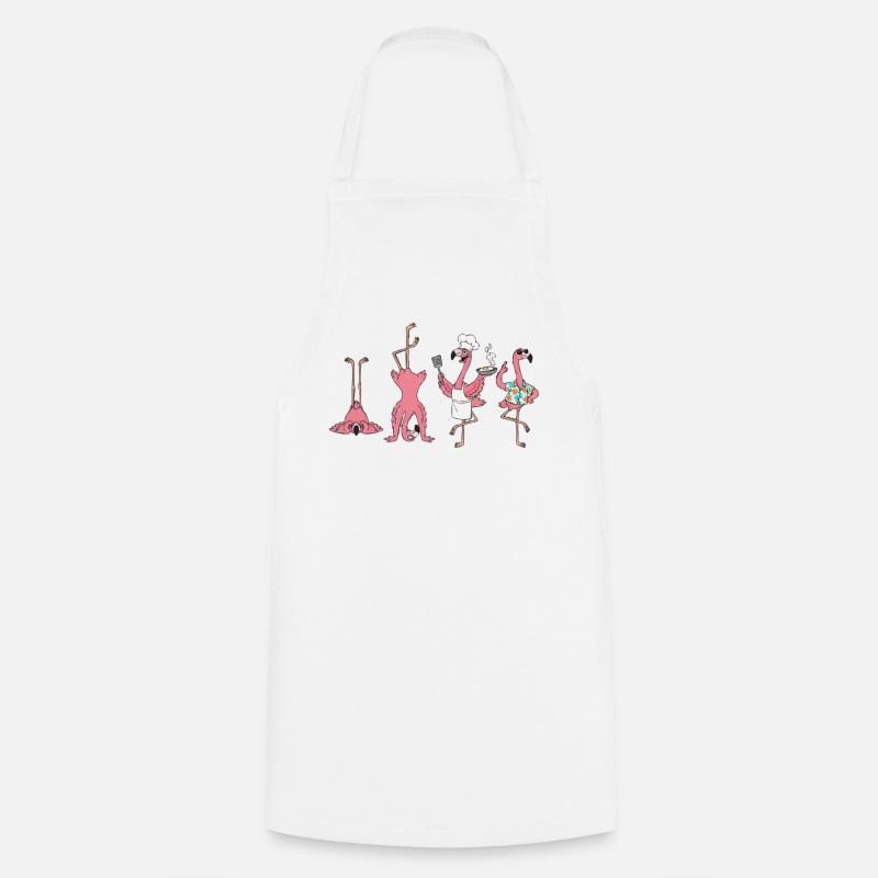 Flamingos: chef and kitchen coach - Cooking Apron - white