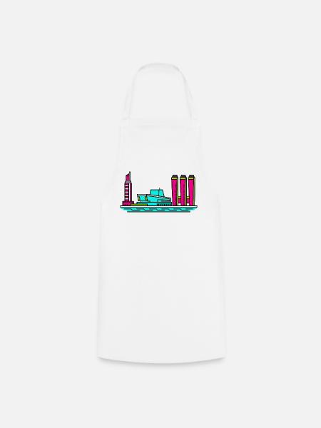 Göteborger Skyline Lippenstiftturm-Kunst - Kochschürze - Weiß