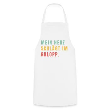 Mein Herz schlägt im Galopp - Kochschürze - Weiß - Vorne - AI Model Male 185 dark (185cm)