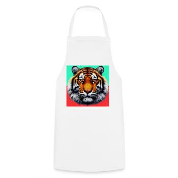 Tiger - Kochschürze - Weiß - Vorne - AI Model Male 185 dark (185cm)