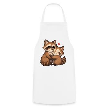 Cuddling Red Panda Hug - Cooking Apron - white - Front - AI Model Male 185 dark (185cm)